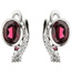 Creolen 925 Sterling Silber 2 Granate rot und 8 Zikonia Ohrringe Granatohrringe