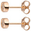 Ohrstecker rund 925 Silber rotgold vergoldet mit 14 Zirkonia Ohrringe