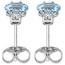 Ohrstecker 585 Weißgold 2 Diamanten Brillanten 2 Aquamarine hellblau blau