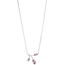 Collier Kette mit Anhänger 925 Sterling Silber 3 Zirkonia rosa 45 cm Kette