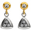 Ohrhänger Edelstahl bicolor beschichtet mit Kristallsteinen und 6 Zirkonia