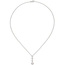 Collier Kette mit Anhänger 585 Gold Weißgold 4 Diamanten Brillanten 43 cm