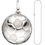 Kinder Anhänger Fußball 925 Silber Fußballanhänger mit Kette 42 cm