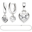 Kinder Schmuck-Set Herz 925 Silber mit Zirkonia Anhänger Ohrringe Kette 38 cm