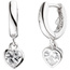 Kinder Schmuck-Set Herz 925 Silber mit Zirkonia Anhänger Ohrringe Kette 38 cm