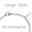 Kinder Armband Glaube Liebe Hoffnung 925 Sterling Silber 16 cm