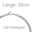 Armband 750 Gold Weißgold 20 cm Weißgoldarmband Popcorn-Armband