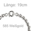 Erbsarmband 585 Gold Weißgold 19 cm Armband Weißgoldarmband