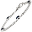 Armband 585 Gold Weißgold 4 Saphir Cabochons blau 19 cm