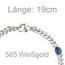 Armband 585 Gold Weißgold 4 Saphir Cabochons blau 19 cm