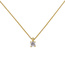 Collier Kette mit Anhänger 585 Gold Gelbgold 1 Diamant Brillant 0,15 ct. 45 cm