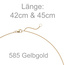 Collier Kette mit Anhänger 585 Gold Gelbgold 1 Diamant Brillant 0,15 ct. 45 cm