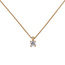 Collier Kette mit Anhänger 585 Gold Rotgold 1 Diamant Brillant 0,25 ct. 45 cm