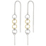 Durchzieh-Ohrhänger lang 925 Sterling Silber bicolor Ohrringe zum Durchziehen
