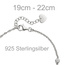 Armband Herz 925 Sterling Silber 2 Zirkonia 22 cm Silberarmband Herzarmband