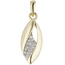 Schmuck-Set 333 Gold Gelbgold mit Zirkonia und Kette 42 cm