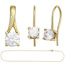 Schmuck-Set 333 Gold Gelbgold 3 Zirkonia Ohrringe und Kette 45 cm