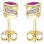 Ohrstecker 333 Gold Gelbgold 18 Zirkonia 2 Rubine Ohrringe Goldohrringe