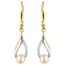 Ohrhänger 333 Gold Gelbgold bicolor 2 Süßwasser Perlen 14 Zirkonia