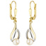Ohrhänger 333 Gold Gelbgold bicolor 2 Süßwasser Perlen 14 Zirkonia