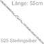 Königskette 925 Sterling Silber 3,1 mm 55 cm Kette Halskette Silberkette