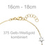 Armband Stern Sterne 375 Gold Gelbgold Weißgold bicolor diamantiert 18 cm