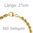 Kordelarmband 585 Gold Gelbgold 21 cm Armband Goldarmband