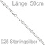 Panzerkette 925 Sterling Silber 50 cm Kette Halskette Silberkette Karabiner