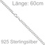 Panzerkette 925 Sterling Silber 60 cm Kette Halskette Silberkette Karabiner