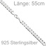 Panzerkette 925 Sterling Silber 55 cm Kette Halskette Silberkette Karabiner