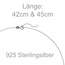 Collier Herz Kugel 925 Sterling Silber 45 cm Silberkette Federring