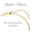 Armband 925 Sterling Silber gold vergoldet 1 Zirkonia 19 cm