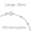 Fußkettchen Fußkette mit Kugeln 925 Sterling Silber 25 cm Silberkette
