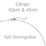 Collier Halskette 925 Sterling Silber 17 Zirkonia 45 cm Kette Silberkette
