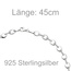Collier Halskette 925 Sterling Silber 196 Zirkonia 45 cm Kette Silberkette
