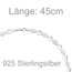 Collier Halskette 925 Sterling Silber gehämmert 45 cm Kette Silberkette