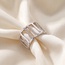 Damen Ring breit 925 Sterling Silber 32 Zirkonia Silberring