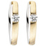 Creolen 333 Gold Gelbgold bicolor teil matt 2 Zirkonia Ohrringe