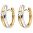 Creolen 333 Gold Gelbgold bicolor teil matt 2 Zirkonia Ohrringe