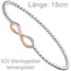 Armband Unendlichkeit 925 Sterling Silber bicolor vergoldet 47 Zirkonia 18 cm