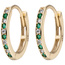 Creolen oval 333 Gold Gelbgold 10 Zirkonia grün weiß Ohrringe