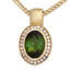 Anhänger oval 585 Gold Gelbgold 1 Turmalin grün 28 Diamanten Brillanten 0,10ct.