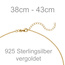 Collier Halskette mit Anhängern Sterne 925 Silber gold vergoldet 43 cm