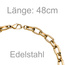 Halskette Kette Edelstahl gelbgoldfarben beschichtet 48 cm