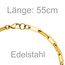 Y-Collier Halskette Edelstahl gelbgoldfarben beschichtet 55 cm