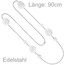 Collier Halskette aus Edelstahl 90 cm Kette