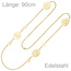 Collier Halskette Edelstahl gelbgoldfarben beschichtet 90 cm Kette