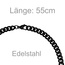 Halskette Edelstahl schwarz beschichtet 55 cm