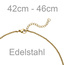 Collier Kette mit Anhänger Edelstahl goldfarben beschichtet 46 cm