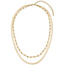 Collier Halskette 2-reihig Edelstahl goldfarben beschichtet 51,5 cm